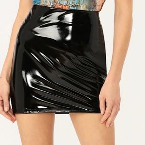 Faux leather mini skirt